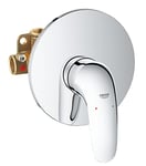 GROHE Eurostyle Single-Lever Shower Mixer A Chrome Wall-Mounted Trim Set for Concealed Installation 23725003