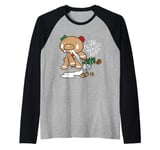 Gloomy Bear Naughty Grizzly Christmas You Better Watch Out Raglan Baseball Tee