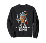 Cold Brew Coffee King Funny Drink Illustration Sweatshirt