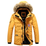 Doudoune Homme Hiver Épais Outwear Blouson Sport Chaud Manteau Militaire Parka Fausse Fourrure Avec Coupe-Vent Fit Grande Vêtements Masculin