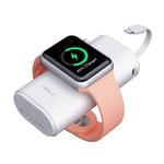 iWALK Portable Apple Watch Charger, 9000mAh Power Bank with Built in Cable, Apple Watch And Phone Charger, Compatible With Apple Watch Series 6/Se/5/4/3/2, iPhone 12/12 mini/11/Xr/Xs/X/7/6s,White