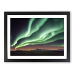 Miraculous Aurora Borealis H1022 Framed Print for Living Room Bedroom Home Office Décor, Wall Art Picture Ready to Hang, Black A3 Frame (46 x 34 cm)