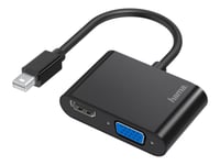 Hama 2In1 - Adapter För Video / Ljud - Mini Displayport Kontakt Till Hd-15 (Vga), Hdmi Hona - Svart - Stöd För 4K