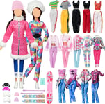 21 Pcs Doll Clothes and Accessories, Compatible with Barbie 11.5inch/30cm, Wint