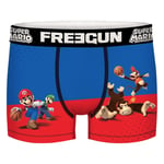 Boxer classique coupe fermée Junior Garçon Freegun bleu Super Mario Basket