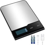 Kitchen Scales, USB Rechargeable Premium Digital 22.4x16x1.35cm, Black/Silver