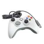 contrôleur Manettes USB filaire Gamepad Game pad Joypad pour Xbox 360 / PC - blanc