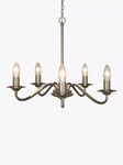 John Lewis Wakefield 5 Arm Chandelier Ceiling Light, Satin Nickel