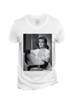 T-Shirt Homme Col V Jane Russell Actrice Star Hollywood Cinema Photo Vintage