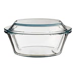 Premier Housewares Casserole Dish with Lid, Toughened Durable Glass - Large