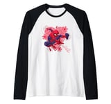 Marvel Spider-Man Hearts and Flowers Valentine's Day Raglan Baseball Tee