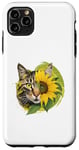 Coque pour iPhone 11 Pro Max Chat mignon jaune assis parfum tournesol papillon