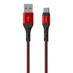 Energizer - Câble de Charge USB-C Tressé - Câble pour Chargeur Long - Haute Résistance - Rouge