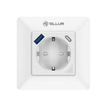 Tellur Smart prise murale intelligente WiFi, 3600 W, 16 A, PD20 W, USB 18 W, lecture d'énergie, blanc