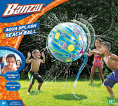 BANZAI AQUA SPLASH BEACH BALL THE SPRINKLER YOU TOSS FUN - 18" IN DIA 8FT HOSE