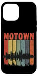 Coque pour iPhone 12 Pro Max Motown Vintage Inspired Detroit City Skyline 50s 60s 70s