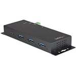 StarTech.com Hub USB-C 10Gbps à 4 Ports - Hub USB Type-C Industriel Métallique avec 3xUSB-A & 1xUSB-C - Protection ESD/Surtension - Hôte USB-C ou USB-A - Alimenté par USB - Montable (HB31C3A1CME)