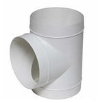 Union en T Vents PVC pour Extracteur d'air/Gaine flexible (100mm)