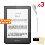 3x CLEAR Screen Protector Covers for Amazon Kindle 12th 11th 10th Gen 6" eReader