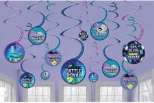 Battle Royal Gamers Hanging Swirl Decorations 6 Pack