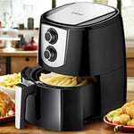 Bakaji Friteuse à air chaud sans huile Airfryer 4,4 L Frigge Cuisinière rôtie de manière naturelle et saine Puissance 1400 W avec minuterie 30 min et réglage de la température jusqu'à 200 °