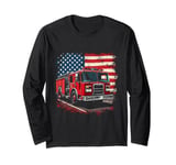 Fire Truck American Flag Rug Long Sleeve T-Shirt