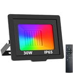 nipify RGB Projecteur LED Exterieur avec Télécommande 30W, 3000K-6500K Spot LED Extérieur, Étanche Eclairage Exterieur pour Patio Jardin Garage Cour Entrepôt Christmas