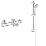 GROHE Mitigeur thermostatique Bain/Douche 1/2 Grohtherm 800 34567000 & Ensemble de Douche 2 Jets Euphoria 27230001, Argent (Import Allemagne)