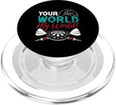 Your World My World Bullseye Darting Dart Tournament Darts PopSockets PopGrip for MagSafe