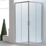 Sanipro Dusjhjørne Emma Rett - Safe Laminert Glass Krom / 90x90cm