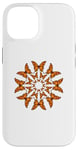 Coque pour iPhone 14 Petit papillon – Motif floral mandala orange