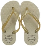 Havaianas Flip Flop Girls Slim Glitter Gloss Sand Grey