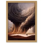 The Desert Storm Illustration Surreal Sci-Fi Artwork Framed Wall Art Print A4