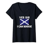 Womens Yes Sir I Can Boogie Scotland V-Neck T-Shirt