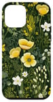 iPhone 12 mini Olive Green Boho Botanical Wildflowers Case