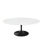 Knoll - Saarinen Low Round Table For Outdoor, H: 38 cm, Ø 107 cm, Svart underrede - Soffbord utomhus - Eero Saarinen - Vit - Metall/Plast