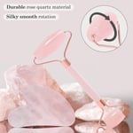 Jade Roller ja Gua Sha Set, Rose Quartz Roller Gua Sha Stonella