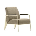 Vitra - Fauteuil de Salon, Base Ecru, Dark Oak, Fabric Cat. F100 Nubia Col. 04 Bamboo/Terra - Fåtöljer - Jean Prouvé - Beige - Metall/Trä/Skum