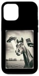 Coque pour iPhone 12/12 Pro Alien Horse UFO Meme Funny Cowboy Cowgirl Weird