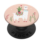 Pink Sand Llama Pop Mount Socket Cute Alpaca PopSockets Swappable PopGrip