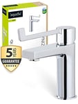 aquaSu® Robinet de lavabo Zina avec buse mitigeur économiseur d'eau, levier confort, valve pop-up, cartouche céramique, montage standard, noyau en laiton, chromé 799133