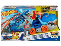 Hot Wheels City - Transporteur Geant T Rex 2 en 1 : Camion et Dino - Vehicules