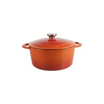 Sitram 712573 TRADIFONTE COCOTTE en Fonte d'acier EMAILLE, 5 liters, Orange/Blanc