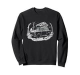 Vintage car Santa Christmas tree on the roof Sweatshirt