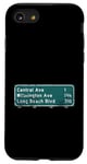 Coque pour iPhone SE (2020) / 7 / 8 Panneau autoroutier de Los Angeles Long Beach Blvd Wilmington Ave