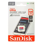 Micro SD SDXC Sandisk ultra 128Go 128GB 128g TF carte 140MB/S, Classe 10, U1, A1 Adaptateur SD inclus