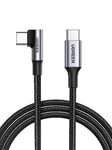 UGREEN Câble USB C vers USB C Coudé 100W Charge Rapide Câble USB Type C 5A en Nylon Tressé Compatible avec iPhone 16 Plus Pro Max 15 MacBook Pro iPad Galaxy S24 Plus Ultra S23 A54 Steam Deck (3M)