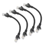 Câble de raccordement Ethernet Cat6 0,5 ft, câble réseau Internet haut débit Câbles de raccordement LAN avec connecteurs Rj45 pour routeur, modem, commutateur, serveur, noir, lot de 4.[G211]