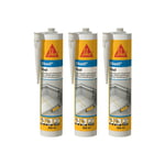 Lot de 3 mastic silicone Sika Sika sil Pool - Joint pour piscine transparent - 300ml - Transparent