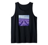 Lavender Fields In Bloom Vintage Landscape Graphic Tank Top